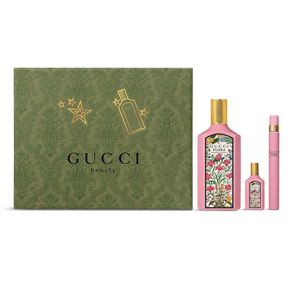 Gift Set Gucci Flora Gorgeous Gardenia Eau de Parfum 3pcs ( EDP 100ml & EDP 5ml & EDP 10ml )