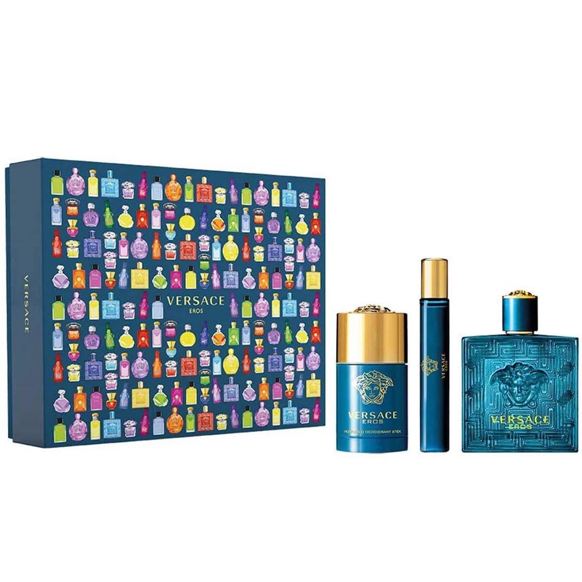 Gift Set Versace Eros Pour Homme 3pcs - Spring Set 2021 ( EDT 100ml & EDT 10ml & Deodorant 75ml )